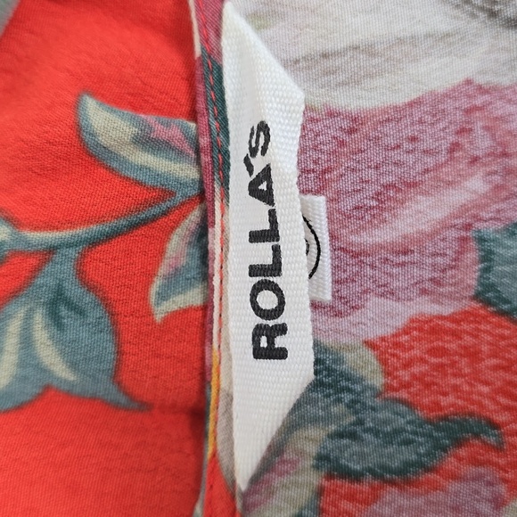 Rolla’s Dancer Coral Red Floral Print Wrap Dress size - Picture 9 of 12